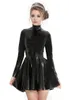 Skirts Woman Latex Dress Fetish Rubber Bodysuit Lingerie Fabulous High Neck Skater