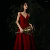 Ethnic Clothing Toast Dress Bride 2023 Spring And Summer Burgundy Long Engagement Wedding Banquet Evening