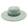 Chapéus masculinos femininos elegantes de lã Jazz Fedora outono inverno 9,5 cm de aba larga chapéu-coco Trilby Derby chapéu panamá igreja