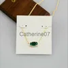 Hanger Kettingen Hanger Kettingen Ketting Groen Glas Steen Echt 18K Verguld Bundels Glitter Juwelen Brief Cadeau Met gratis stofzak J230725