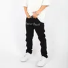 Männer Jeans Baggy Männer Y2k Schwarz Oversize Cargo Hosen Hose Frauen Hip Hop Print Trendyol Denim Overalls Breite Jean mann Kleidung