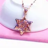 Chains Russia 585 Women's Sparkling Atmosphere Purple Gold Five Point Star Pendant Fashion Color