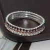 Multi color 3-row gradient Elastic Bracelet shiny simple Bracelet woman chains 925 gold silver diamond Jewelry women