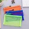 1 Pcs Transparant Raster Rits Pen Zak Etui Opbergpakket Voor Meisjes Koreaanse Briefpapier Schoolbenodigdheden School Student