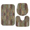 Bath Mats Retro European Style Bathroom Mat Set Toilet Rug Flannel Anti Slip Home Decor Carpet Supplier 3Pcs/Set