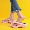 Slippers White Thick Sole Wedge Flip Flops Women Summer Eva Clip Toe Platform Sandals Woman Fashion Non Slip Beach Slippers Thong Slides L230725