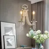 Wall Lamp Fringe Designer Crystal Beads Sconce Luxury Champagne Gold Lighting In Bedside Mirror Light For El