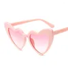 Lunettes de soleil été accessoire fantaisie fête en plein air en forme de coeur rose cadre en plastique lunettes femmes hommes haute qualité lunettes UV400