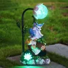 Dekorativa föremål Figurer Solenergi ELF Läsningsläge Belysningsprydnader Amerikanska villor utomhus Garden Luminous Dwarf Ornament Craft Gift 230724