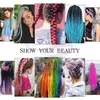 24" Jumbo Braiding Hair Fiber Silky Colorful Twist Braiding Hair 100 g/pz Estensioni Kaneka Capelli sintetici Nero Fibra sintetica Soft Healthy J1