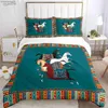 Mode Ethnic Frame Horse Däcke Cover Comporter Bedding Set Soft Quilt Cover och fodral för tonåringar Singel/Double/Queen/King L230704