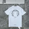 Дизайнерские мужские женские рубашки Summer Loose Horseshoe Cross Print Brand CH печатные буквы одежда футболка Classic S Casual Pure01