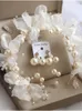 Pinces à cheveux mariage mariée coiffure bandes immortel perlé fleur filles ornement perle boucle d'oreille accessoires ensemble Clip