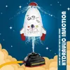 Sand Play Water Fun Outdoor Sprinkler Gun Space Rocket Rotary Flying Splash Toys for Children Gift 230724