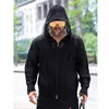 Felpe con cappuccio da uomo Felpe albicocca nera lavorata a maglia scava fuori protezione solare oversize camicia da uomo manica lunga estiva cerniera con cappuccio moda coreana harajuku top 230725