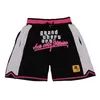 Shorts de basquete BG GTA VICE CITY costura bordados shorts esportivos ao ar livre calças de praia de alta qualidade malha ventilação 2023 preto