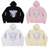 Womens Hoodies Sweatshirts Vintage Cross Angel Zip Up Women Harajuku Long Sleeve Letter Print Sweatshirt Hip Hop Gothic Streetwear Y2k Clothes 230724