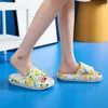 Graffiti sandalen Dames dikke zool luipaardprint Dames zomer indoor en outdoor badslippers strandschoenen