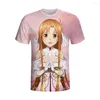 Herr t-skjortor svärd konst online strid kortärmad sommar ungdom casual t-shirt botten skjorta anime tvådimensionella kläder