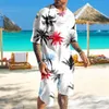 Tute da uomo Tuta da uomo hawaiana set stampata in 3D 2 T-shirt/pantaloncini da uomo Abbigliamento sportivo tendenza casual resort sulla spiaggia Abbigliamento estivo Harajuku 230724