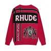 Sweats à capuche pour hommes Sweatshirts Rhude Pulls à capuche pour hommes Sweatshirts à manches longues Pull Knittes Hip Hop Loose Man 9EVX