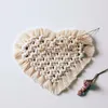 Bordslöpare handvävd bomullsrep kärlek hjärta placemat isolering mat skål tasslar mattor ins fransade kaffeklocka #3d27
