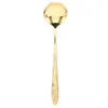 Spoons Serving Spoon Mirror Polished Brass Glossy Edges Heavy Duty Round For Cafes El Restaurants