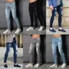 Heren Jeans Heren Jeans Mannen Skinny Slim Fit Elastische Taille Man Broek Streetwear Jogging Stretch Ripped Denim Broek Mannelijke Casual L230725