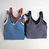 LL-06 Align Tank Top U Bra Yoga Outfit Mulheres Verão Camiseta Sólida Sexy Crop Tops Sem Mangas Colete Moda Cores Doces