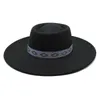 Chapéus masculinos femininos elegantes de lã Jazz Fedora outono inverno 9,5 cm de aba larga chapéu-coco Trilby Derby chapéu panamá igreja
