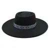 Hommes femmes élégant laine Jazz Fedora chapeaux automne hiver 9.5CM large bord Trilby Derby chapeau melon Panama église casquette