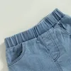 Наборы одежды 0 5y девочки Летняя одежда 2023 Детские рукавочные шарнирные школьные шорты детские джинсовые наряды 230724
