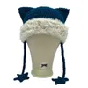 Beanie/Skull Caps Girl Cartoon Cat Ear Knit Beanie Hat Y2K-style Party Hat Po Props Girl Cute Slouchy Crocheted Hat Drop 230724
