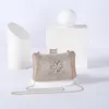 Borse da sera Pochette da donna Borsa da festa Matrimonio di lusso per la sposa Squisita borsa da donna in cristallo Portafoglio argento albicocca 230725