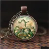 Pendant Necklaces Peacock Necklace Handmade Statement Vintage Glass Round Pendent Jewelry Art Print Accessories Drop Delivery Pendants Dhulb