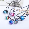 Galaxy Crystal Ball para Naszyjnik Wszechświat Dream Star Pendant Party Biżuteria odpowiednia dla kobiety dziewczyna vintage prezent