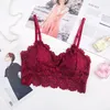 Canotte Canotte Reggiseno di pizzo da donna Lingerie sexy Bralette francese Scollo a V Intimo femminile estivo Ricamo intimo senza cuciture