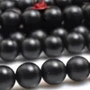 Loose Gemstones Natural Black Onyx Matte Round Beads Wholesale Gemstone Semi Precious Stones Bracelet Necklace Diy Jewelry Making