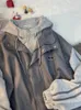 Vestes Hommes Basball Uniforme Manteau Hong Kong Style Vintage Top Gmiixder Américain À Capuche Varsity Veste Hommes Printemps Automne Fermeture Éclair Gris