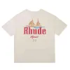 Camisas de grife T-shirts masculinas de verão Feminino Rhudes Designers para homens tops Carta pólos Camisetas bordadas Roupas de manga curta camiseta Camisetas grandes