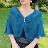 Halsdukar Kvinnor Shawl Coat Solid Color Half ärms Super Sunscreen Cardigan Breattable Mesh Sundress Cover Tops kläder