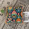 Pillow Case Vintage Bohemian Style Tufted Lumbar Cover Embroidered Geometric Floral Pompom Tassels Throw Cushion 230724