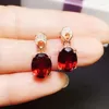 Dangle Earrings Natural Real Red Garnet Drop Earring 8 10mm 3ct 2pcs Gemstone 925 Sterling Silver Fine Jewelry For Men Or Women X219185