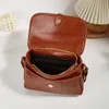 2023 Spring/Summer New Women's Bag Oil Wax Leather Vintage Briefcase High grade Fashion Versatile One shoulder Crossbody Small Square Bag