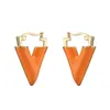 Dingle örhängen färgglad emalj v form för kvinnor flickor geometri örhänge metall triangel hoops dropp smycken tillbehör