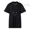 Urban Sexy Dresses Designer Women Tee Dress with Letter Runway Short Sleeve Giant Snap Button T-shirt Crop Topps A-Line Tank Clothing High End Outwear X5ID