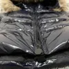 Вниз пальто детская зимняя куртка енота енота мехового воротника малыш