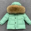 Donsjas Kinderen Winter Donsjack Super Grote Bontkraag Kinderen Dikker Warme Uitloper Peuter Korte Jas Baby Jongens Meisjes Leeftijd 1-13Y Snowsuit HKD230725