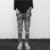 Men's Jeans Men Embroidery Ripped Holes Straight High Street Retro Punk Pants Fashio Hip Hop Streetwear Harajuku Butterfly