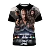 Erkek Tişörtleri Film Hızlı ve Öfkeli 3D Baskı T-Shirt Yaz Kişiliği Unisex Süper Sokak Tarzı Sıradan Hort Sleve
